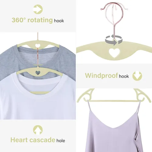 Miniatura 3 de Paquete de 50 perchas de terciopelo: perchas de fieltro resistentes para camisas, suéteres, sin protuberancias de hombro, antideslizantes, delgadas