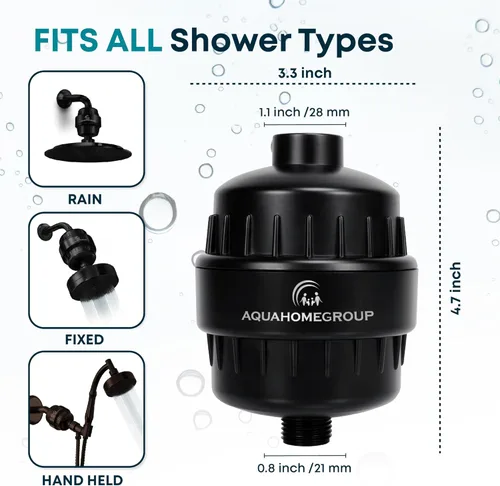 Miniatura 8 de AquaHomeGroup Filtro de ducha de 20 etapas con vitamina C E para agua dura, filtro de agua de ducha de alto rendimiento para eliminar el cloro