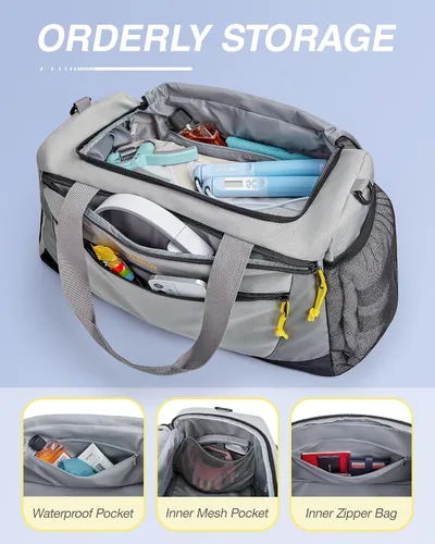 Miniatura 3 de BAGSMART Bolsa de viaje deportiva con compartimento para zapatos y bolsillo húmedo, bolsa de lona de mano para el fin de semana, resistente al agua