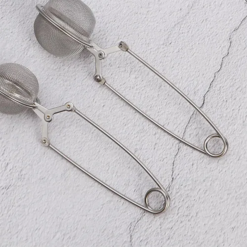 Miniatura 4 de Colador de té de malla de acero inoxidable con asa, filtro de metal, bola de filtro de té, café, hierba, especias, difusor de té (1 unidad, pequeña)