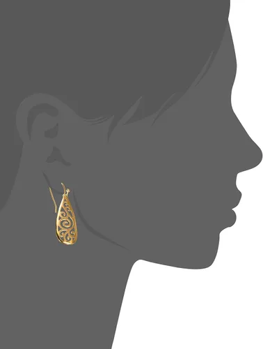 Miniatura 3 de Arete con forma de lágrima y diseño entramado de plata de ley, plata de ley, Plateado, 1200600