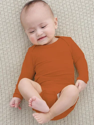 Miniatura 4 de Body de bebé con puños de manopla, pijama de manga larga de rayón de bambú para niños y niñas