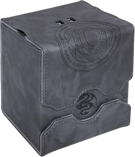 Zoopin - Caja de cuero con contador de vida giratorio integrado, color negro para MTG, Yugioh, Pokeman, TES Legacy, Munchkins CCG Decks y también