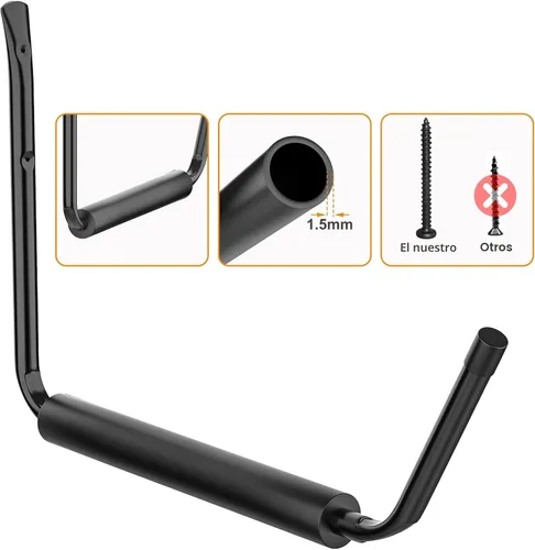 Miniatura 4 de WALMANN Estante de almacenamiento ligero para kayak, ganchos de kayak de montaje en pared para garaje, perchas de almacenamiento utilitario