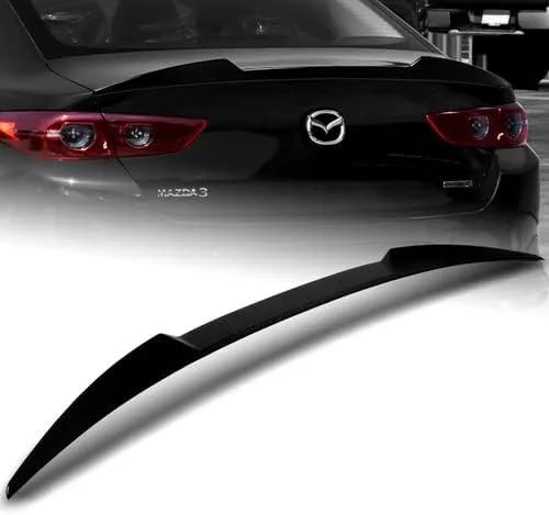 W-Power - Alerón de tapa trasera de maletero de plástico ABS estilo V compatible con Mazda 3 Sedan 2019-2023, 2020 2021 2022 (negro perla)
