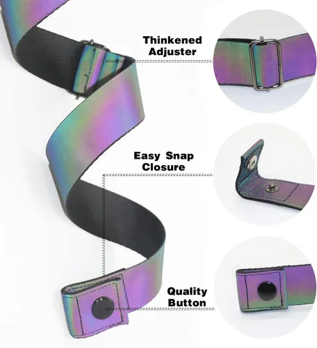 Miniatura 5 de XV Belts For Women With 6 Buckles Replaceable - Holographic Belt Plus Size Snap On Adjustable for Jeans Pants Dresses