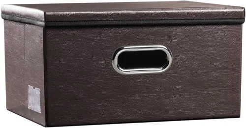 Miniatura 14 de PRANDOM - Cajas de almacenamiento grandes apilables con tapas (paquete de 5 unidades), contenedores organizadores de almacenamiento plegables