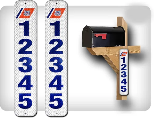 Miniatura 21 de Curb N Sign - Placas de números para buzón – 3 x 10 pulgadas hechas de aluminio reflectante de alta calidad – Números de buzón súper reflectantes