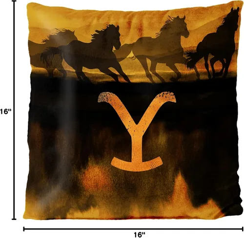 Miniatura 4 de Northwest Yellowstone - Almohada de terciopelo, 16 x 16 pulgadas, caballos salvajes