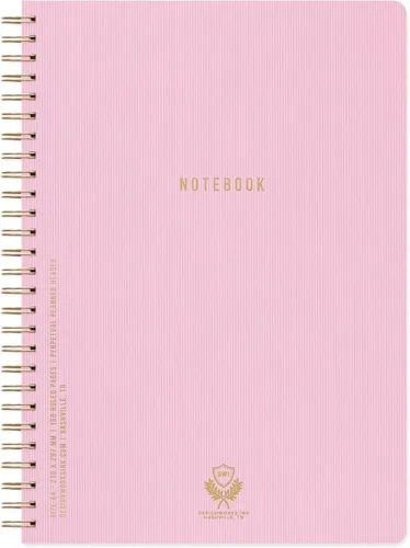 Miniatura 5 de DesignWorks Ink Cuaderno de papel texturizado de doble alambre, planificador diario y diario de escritura de tapa suave, 160 páginas perforadas a