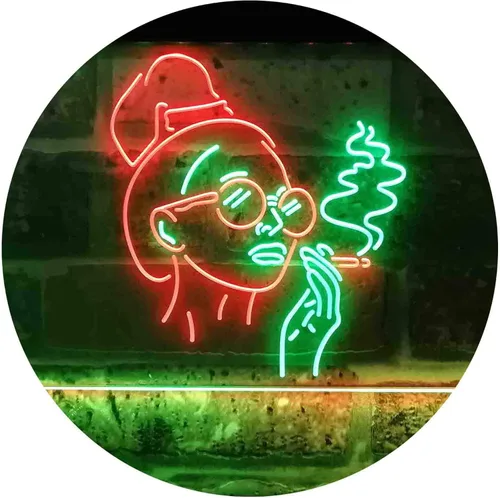 Miniatura 11 de ADVPRO Señal de neón LED de doble color rojo y azul para fumar mujer mala perra cueva cobertizo cueva st6s43-i3869-rb