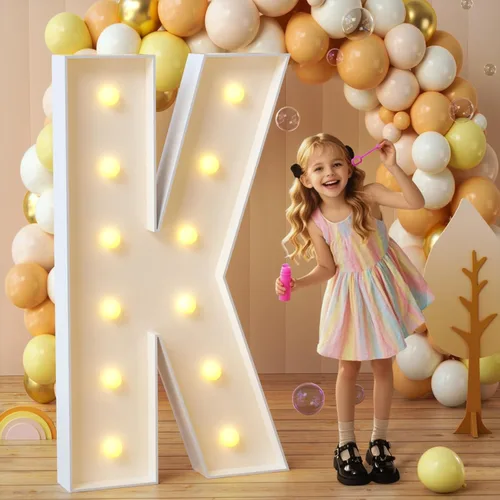 Miniatura 67 de imprsv Letras de marquesina iluminadas, letras de mosaico de 1.2 m con luz para decoración de baby shower, graduación, gran J para decoraciones