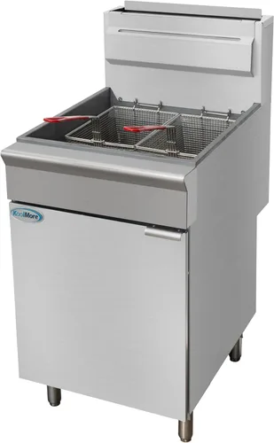Miniatura 4 de KoolMore Freidora comercial de propano líquido de pie de 75 libras con 150,000 BTU en acero inoxidable, certificación ETL (KM-FDF75-LP)