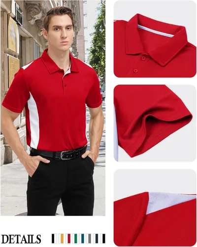 Miniatura 2 de Corna Men's Big and Tall Golf Polo Shirts Moisture Wicking Performance Dry Fit Collared Shirts for Men L-6XL