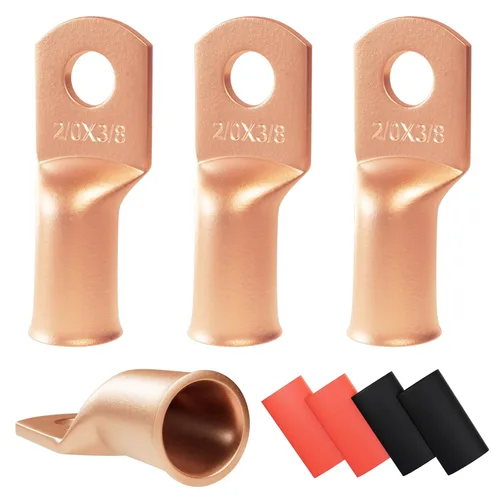 Miniatura 46 de 6 piezas 1/0 AWG - 1/2" (M12) Sanuke Terminales de anillo para cable de alambre con conectores de extremos resistentes para cable de batería, ojales