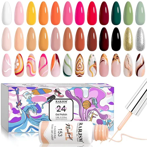 Miniatura 11 de RARJSM Juego de esmaltes de uñas de gel metalizados para arte de uñas, negro, plata, oro rosa, azul, verde, rojo, con brillantina, 12 colores, 0.2