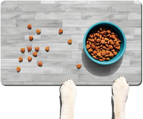 Miniatura 2 de Tapete de comida y agua para perros, tapetes de alimentación de mascotas para el suelo, antideslizantes, impermeables, súper absorbentes