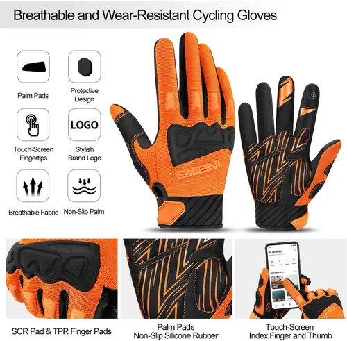 Miniatura 9 de INBIKE - Guantes de bicicleta de montaña para hombre, protectores de nudillos, acolchados, guantes de ciclismo transpirables para MTB, motocross