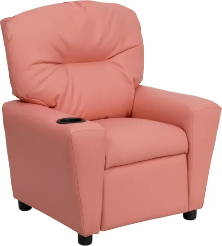 Miniatura 26 de Flash Furniture Chandler LeatherSoft - Silla reclinable para niños con portavasos y reclinable de seguridad, silla reclinable contemporánea