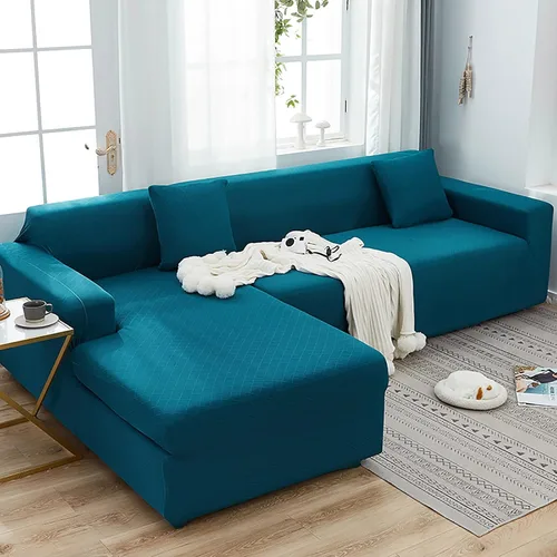 Miniatura 15 de Konsilsa Funda de sofá modular de alta elasticidad, fundas de sofá lavables de jacquard suave con parte inferior elástica, protector de muebles