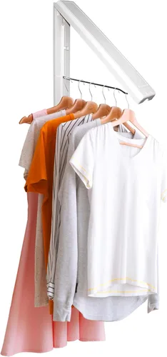 InstaHanger Tendedero de Ropa - Tendedero de Ropa Montado en la Pared para Espacios Pequeños - Estantes de Ropa Montados en la Pared Soporta Hasta