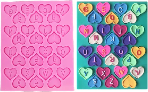 Miniatura 10 de 2 moldes de silicona con forma de corazón y estrella, 15 cavidades para chocolate, bandejas de cubitos de hielo, dulces, pasteles, 100 % de grado