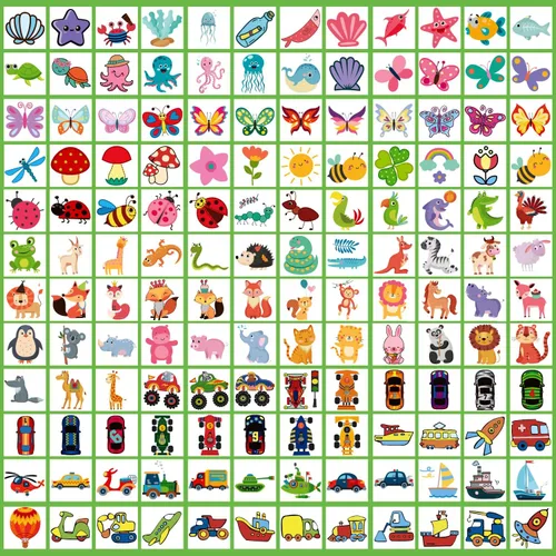 Miniatura 4 de Partywind 408 piezas de tatuajes infantiles para suministros de fiesta, hoja envuelta individualmente, calcomanías de tatuajes temporales para niños