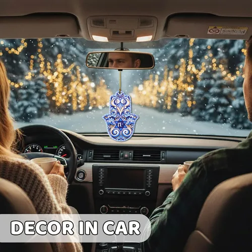 Miniatura 6 de Adorno de mano de Hamsa, regalo de Judaica, estrella de David Hanukkah, decoración de pared de Hamsa, regalos de Hanukkah, adorno para automóvil