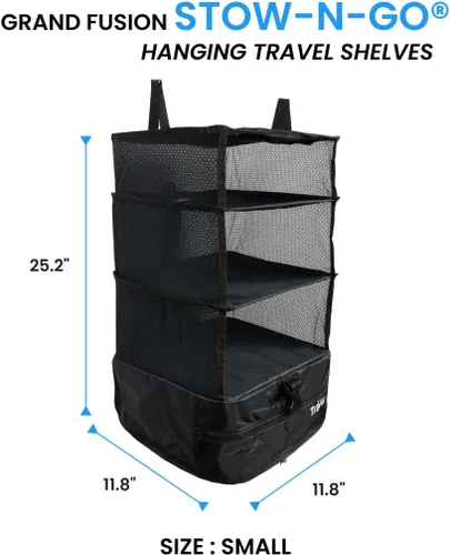 Miniatura 2 de Grand Fusion Housewares Stow-N-Go - Organizador de equipaje y viaje artículos esenciales de viaje cubos de embalaje colgantes con estantes colgantes