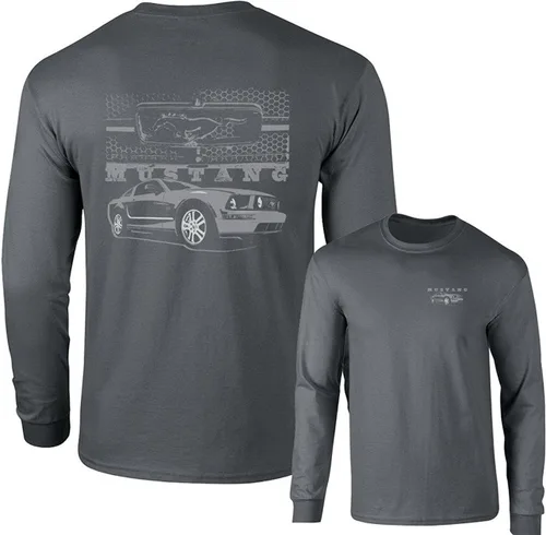 Miniatura 7 de Mustang Pony Grill con Ford CAR Camiseta de manga larga F&B Negro