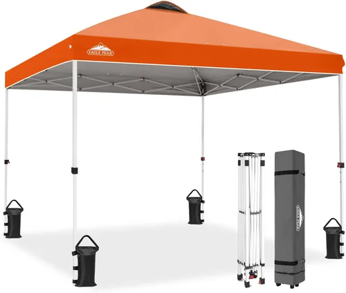 Miniatura 463 de EAGLE PEAK Tienda de campaña desplegable con bolsa de transporte con ruedas, 8 estacas, 4 cuerdas, 4 bolsas de peso, toldo de tienda de campaña