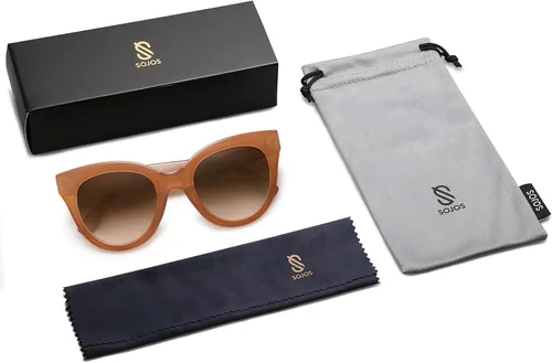 Miniatura 6 de SOJOS Gafas de sol retro de gran tamaño para mujer, estilo vintage, de moda, SJ2074