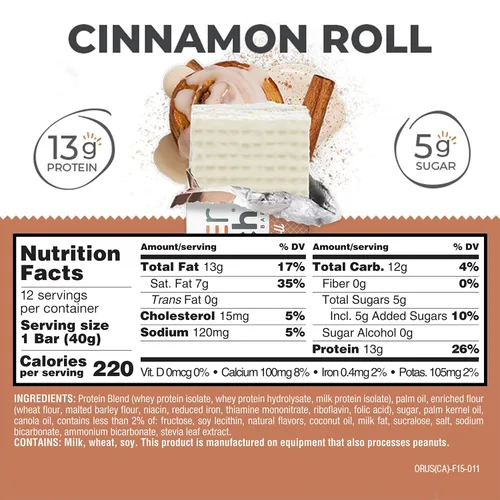 Miniatura 2 de Barritas de gofre de proteína Power Crunch, snacks altos en proteínas con delicioso sabor, rollo de canela, 1.4 onzas (12 unidades)