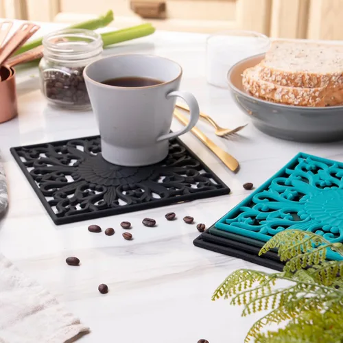 Miniatura 3 de Salvamanteles para ollas y sartenes calientes, almohadillas calientes de silicona para cocina, soporte de olla de silicona flexible para mesa