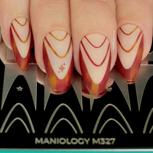 Miniatura 4 de Maniology French Connection - Placa de estampado de uñas con punta francesa, manicura clásica y simple, reutilizable, rectangular, plantilla de arte