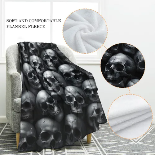 Miniatura 2 de Jekeno Manta Gótica de Calavera Regalos para Mujeres Hombres Niñas Niños Mamá Esposa Marido Papá Halloween Cumpleaños Navidad Esqueleto Horror