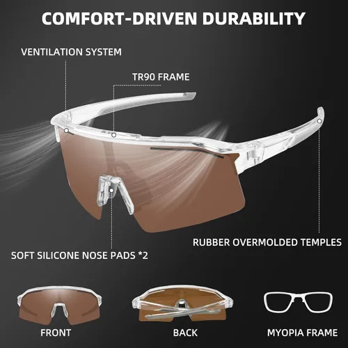 Miniatura 5 de Gafas de sol deportivas para hombres y mujeres irrompibles con protección UV400, gafas de béisbol para correr, ciclismo