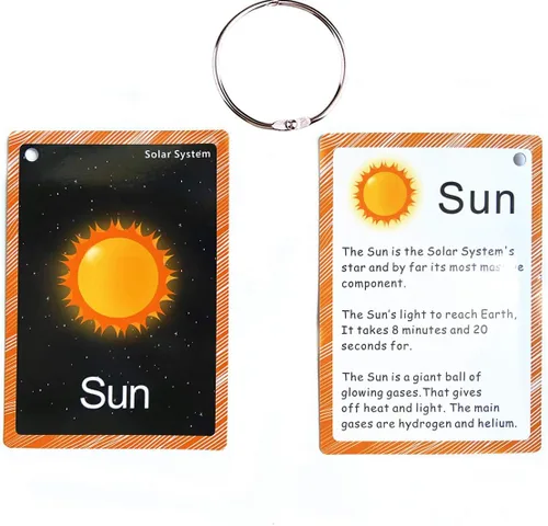 Miniatura 2 de Juego de tarjetas didácticas del sistema solar y de la fase lunar para niños pequeños Tarjetas didácticas de aprendizaje para niños y tarjetas