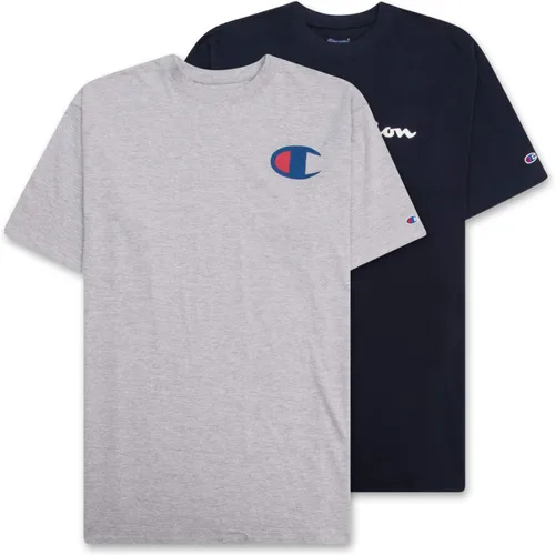 Champion Camisetas grandes y altas para hombre, paquete de 2 camisetas gráficas grandes y altas para hombre