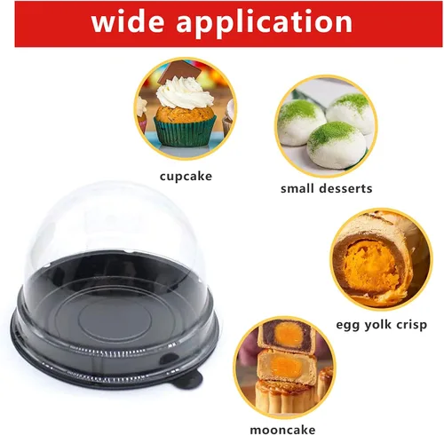 Miniatura 4 de Mini contenedor de plástico transparente para cupcakes, cajas para cupcakes, cajas para cupcakes, cápsulas para magdalenas, cúpula profunda