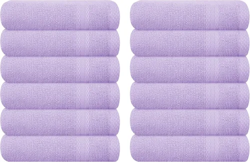 Miniatura 93 de GLAMBURG - Juego de 12 toallas faciales ultrasuaves de 13 x 13 pulgadas, 100% algodón, duraderas y altamente absorbentes, ideales para baño, cocina