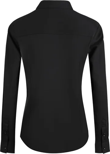 Miniatura 3 de BBIBBI Camisa de vestir elástica de manga larga con botones para mujer, blusa de trabajo casual de negocios (clásica, recortada y alta)