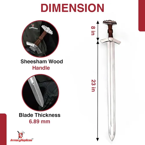 Miniatura 2 de Armory Replicas™ Colección de espadas de acero de Damasco vikingo y anglosajón de espada completa