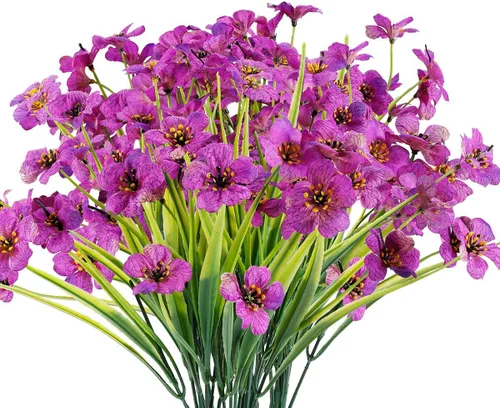 Miniatura 28 de JEMONG - 20 paquetes de flores artificiales para exteriores, resistentes a los rayos UV, flores falsas que no se decoloran, plantas de plástico