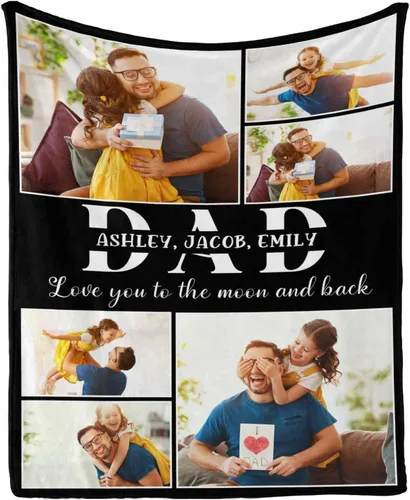 Miniatura 25 de InterestPrint Manta de amor personalizada con texto en inglés "To Dad, Even When I Not Close by,I Want You to Know I Love and Appreciate You We Love