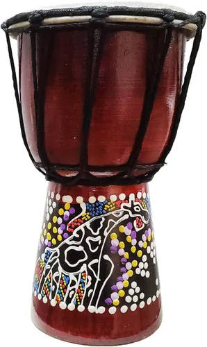 Miniatura 21 de Djembe decorativo de novedad de 6" de alto x 4" de ancho en la parte superior (Abstracto, 15.2 cm)
