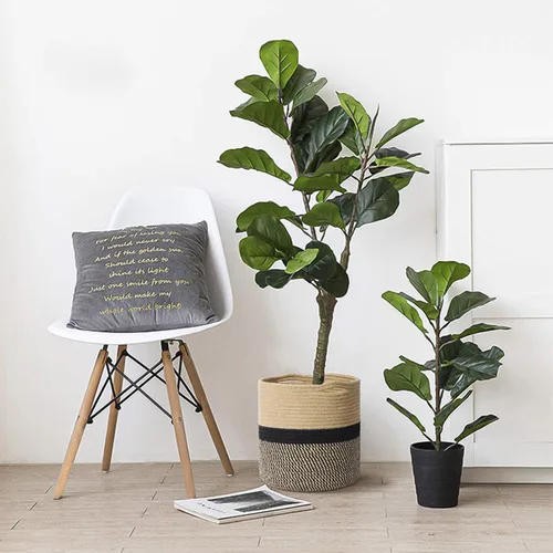 Miniatura 2 de Cesta tejida para macetas de interior, cesta de almacenamiento de cuerda de algodón con asa, cestas tejidas de yute para plantas de interior, maceta