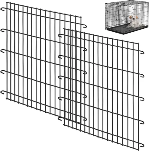 Miniatura 8 de Tandefio Paquete de 2 paneles divisores de jaulas para perros de 36 pulgadas, divisor ajustable de metal para perreras para perros grandes, medianos