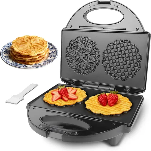 Miniatura 9 de FineMade Máquina para hacer gofres clásica de 7 pulgadas, waflera belga con placas antiadherentes de cerámica sin PFAS, waflera eléctrica, waflera
