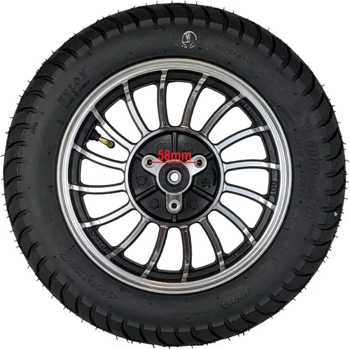 Miniatura 3 de RedCap Rueda trasera de 10 pulgadas y neumático de 3.5-10 para scooter ciclomotor de 50 cc GY6 QMB139 para unidades de freno de tambor Sunny TaoTao